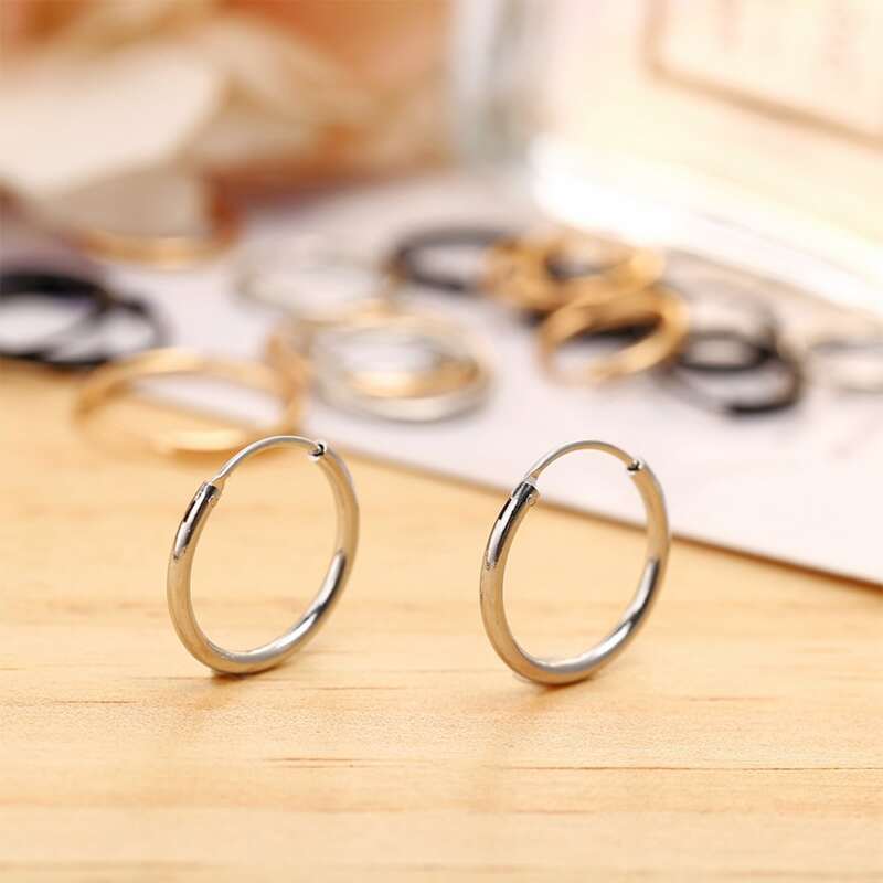 

Minimalist Huggie Earrings, Silver