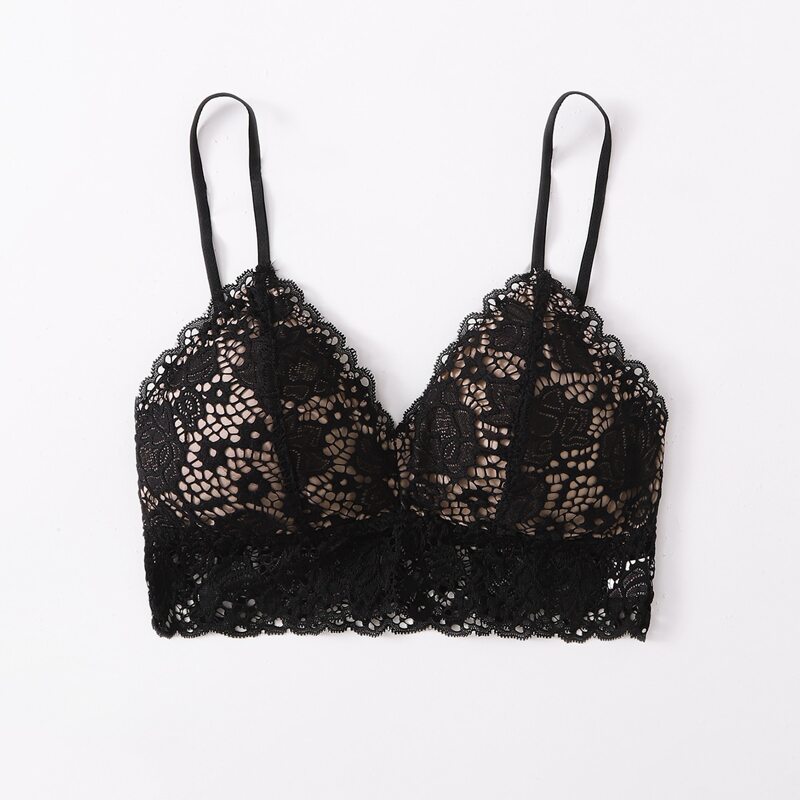 

Floral Lace Bralette, Black