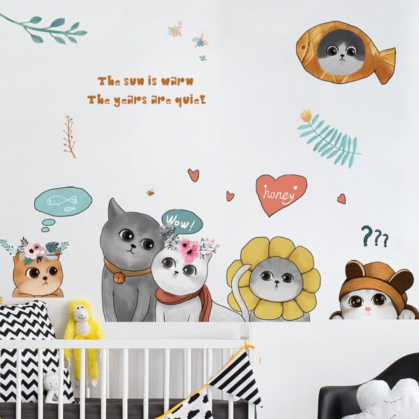 

Cartoon Graphic Kids Wall Sticker, Multicolor