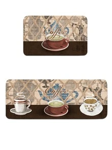 1入組咖啡圖案地板地墊 - 彩色 - 查看 4