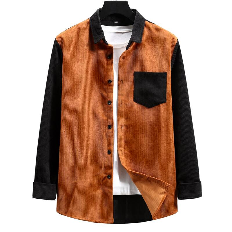 

Guys Corduroy Contrast Panel Shirt, Multicolor