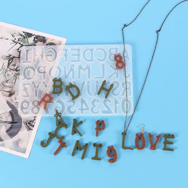 

1pc Alphabet & Number Design DIY Epoxy Mold, White