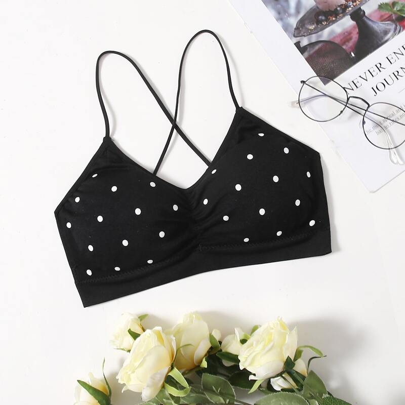 

Polka Dot Bralette, Black