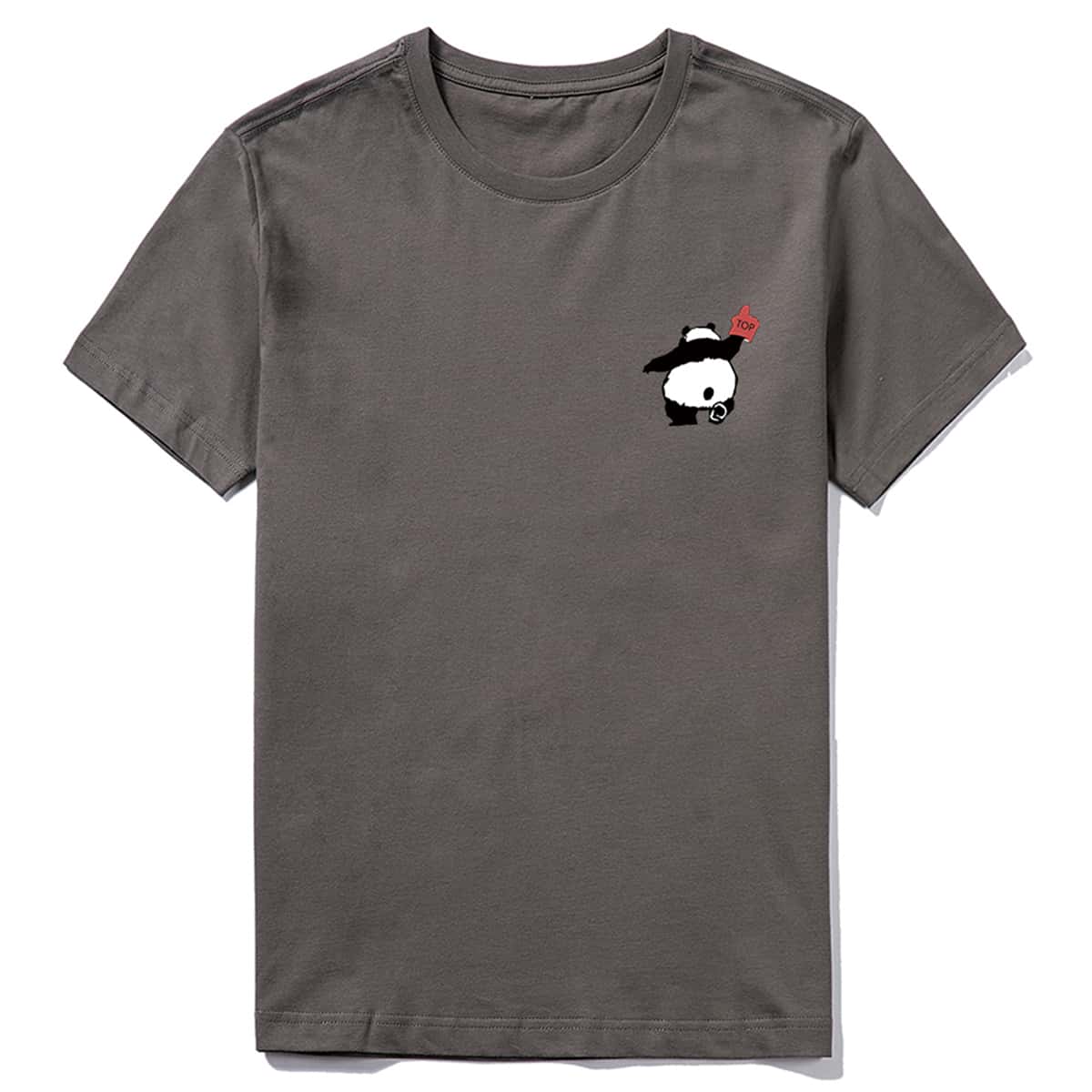 Guys Panda Graphic Tee, Dark grey