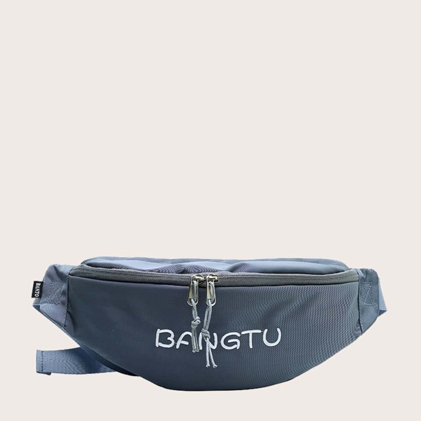 

Men Letter Graphic Fanny Pack, Blue