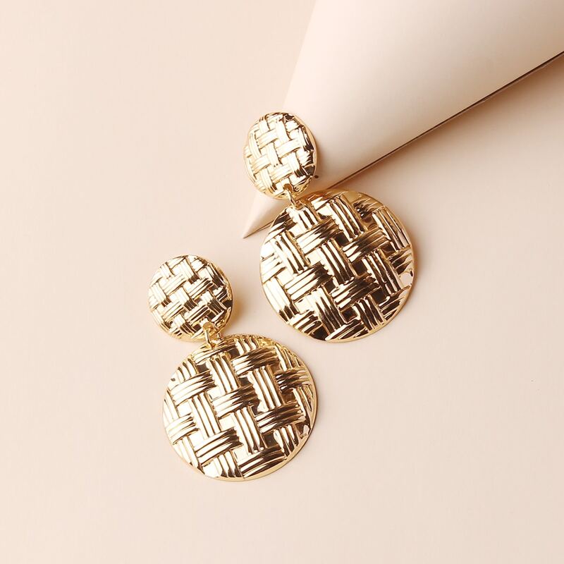 

Braided Circle Drop Earrings, Gold