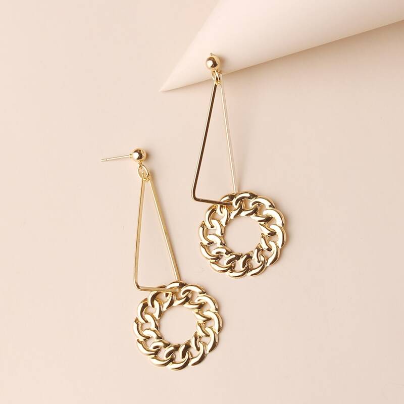 

Geo Drop Earrings, Gold