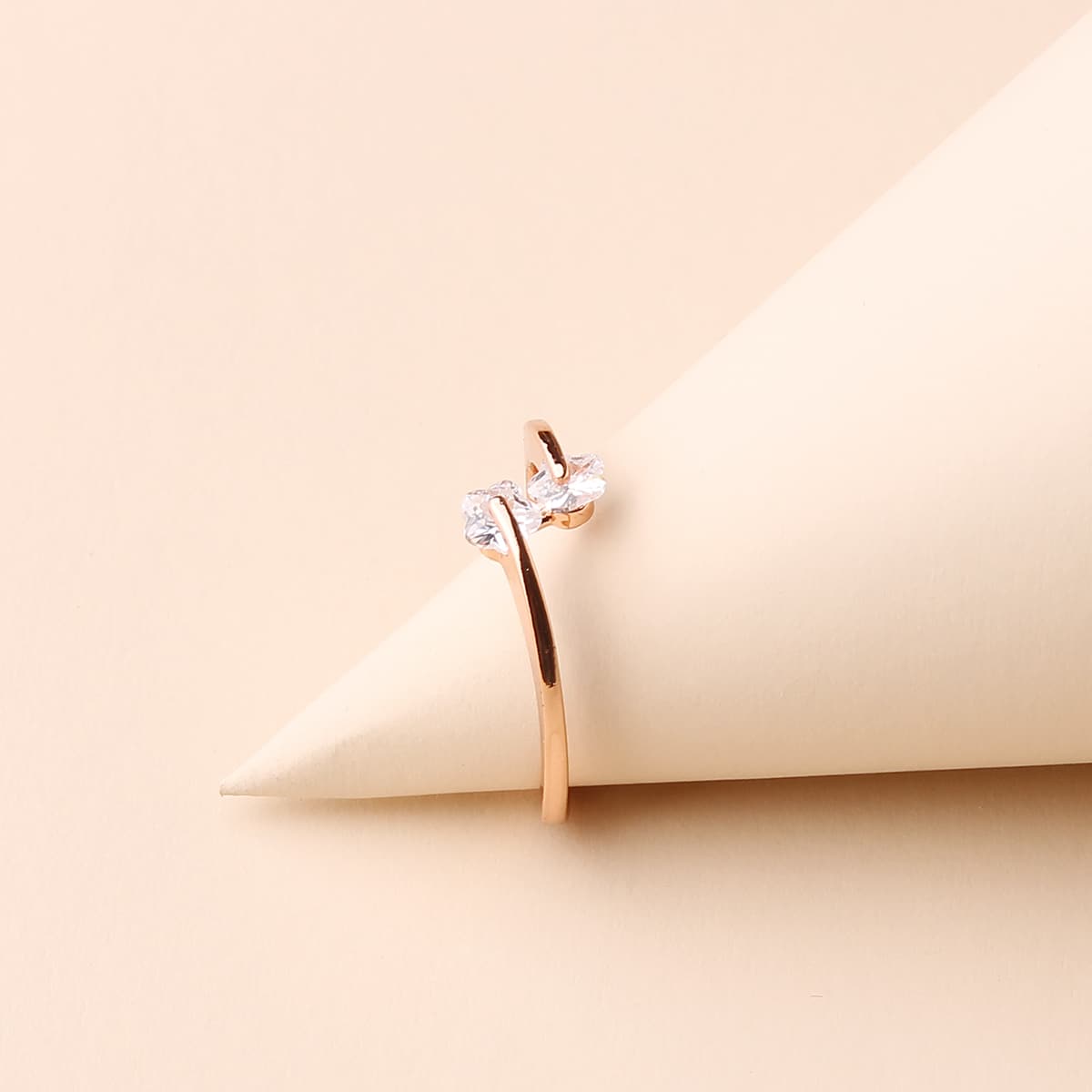 

1pc Crystal Ring, Rose gold