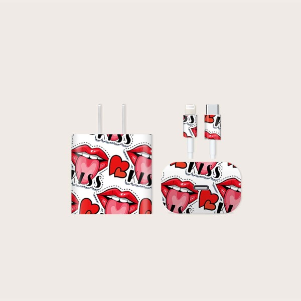 

1sheet Heart Pattern Charger Head Sticker, Multicolor