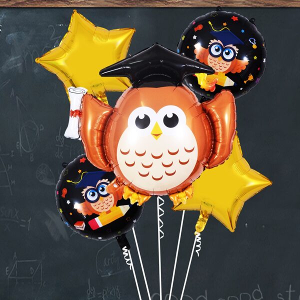 

7pcs Graduation Owl Decorative Balloon Set, Multicolor