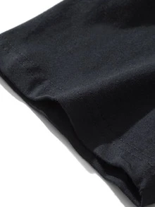 Manfinity Mäns brev- och tecknad T-shirt - Svart - Visa 4