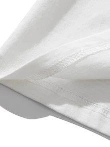 Manfinity 男士標語和卡通圖案T恤 - 白色 - 查看 4