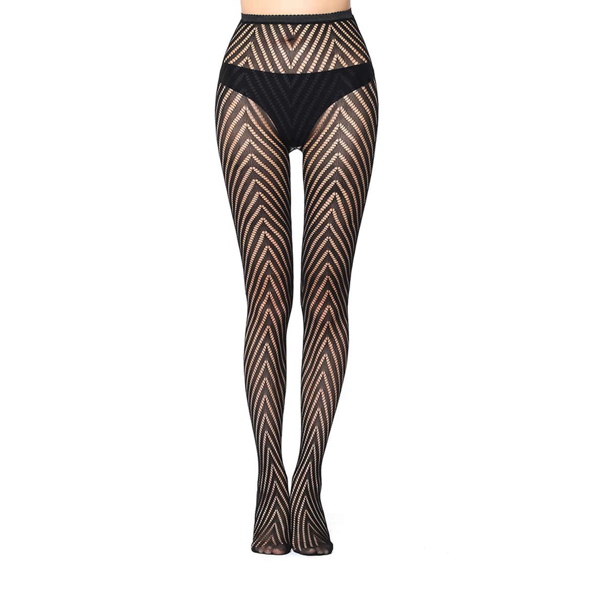 

1pair Cut Out Pantyhose Stockings, Black