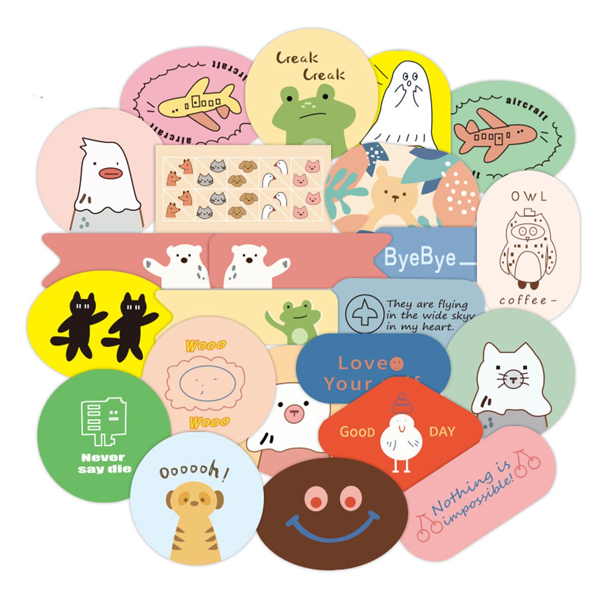 

50pcs Cartoon Pattern Sticker, Multicolor
