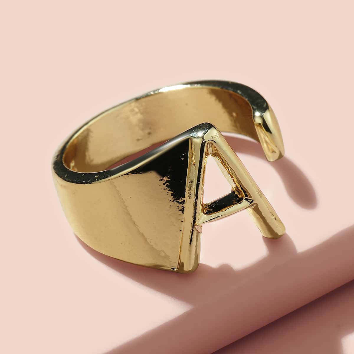 

Letter A Wide Ring, Gold