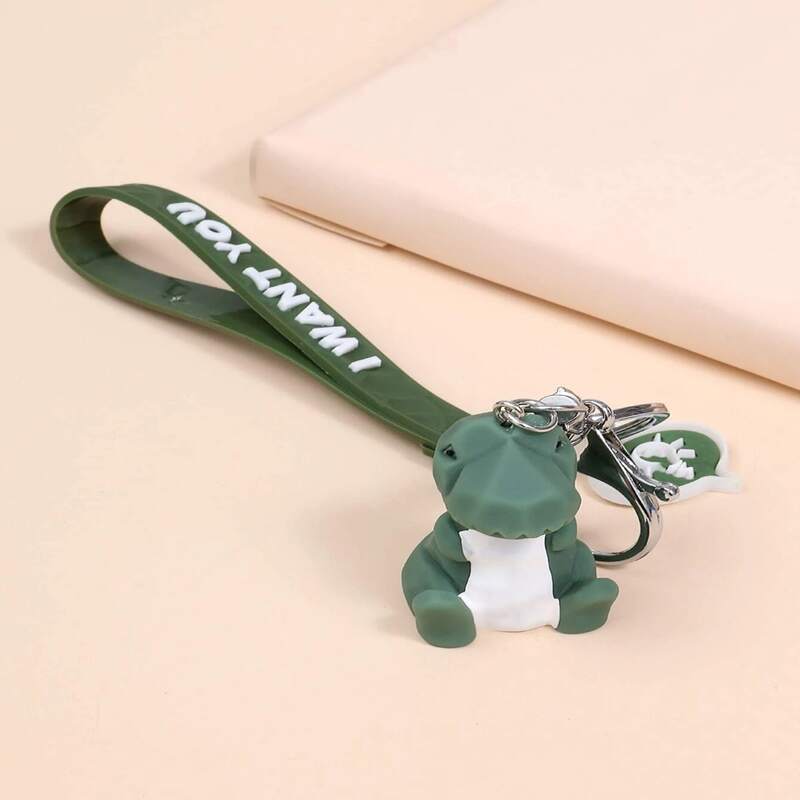 

1pc Cartoon Dinosaur Keychain, Green