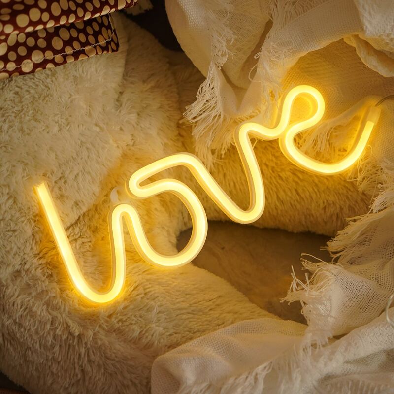 

1pc Letter Design Decorative Light, Yellow