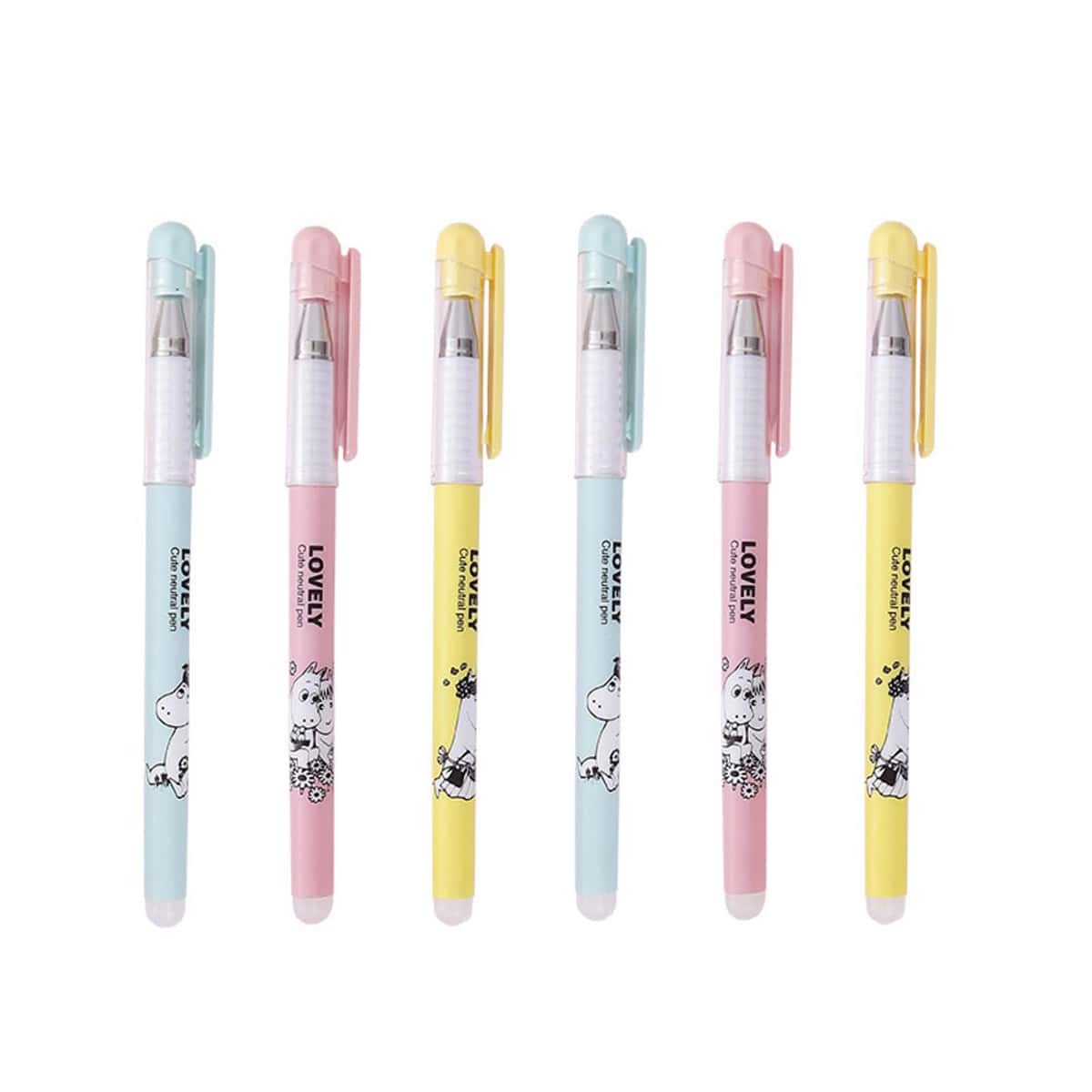 

12pcs Cartoon Erasable Gel Pen, Multicolor