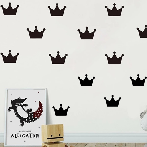 

Crown Print Wall Sticker, Black
