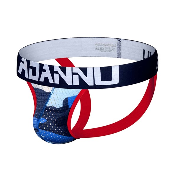 

Men Letter & Camo Print Brief, Blue