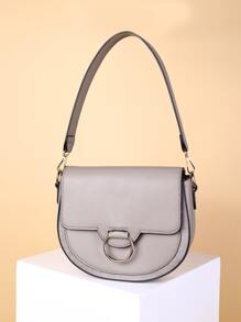 Bolso sillín con aro O - Gris - Ver 1