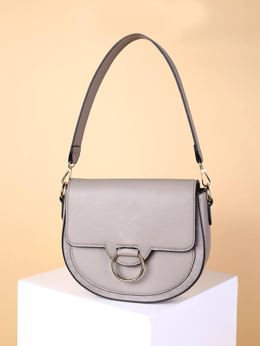 Bolso sillín con aro O - Gris - Ver 1