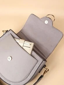 Bolso sillín con aro O - Gris - Ver 2