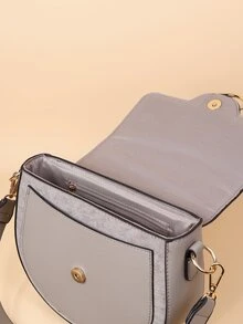Bolso sillín con aro O - Gris - Ver 3