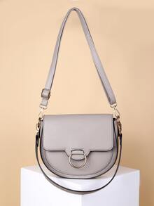 Bolso sillín con aro O - Gris - Ver 4