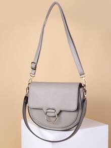 Bolso sillín con aro O - Gris - Ver 5