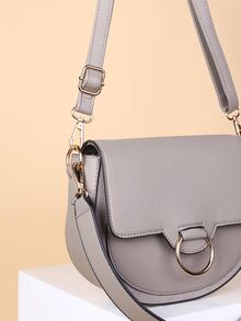 Bolso sillín con aro O - Gris - Ver 6