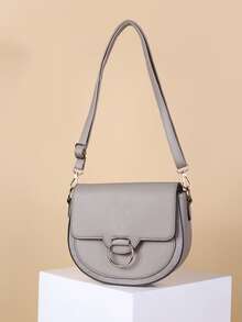 Bolso sillín con aro O - Gris - Ver 7