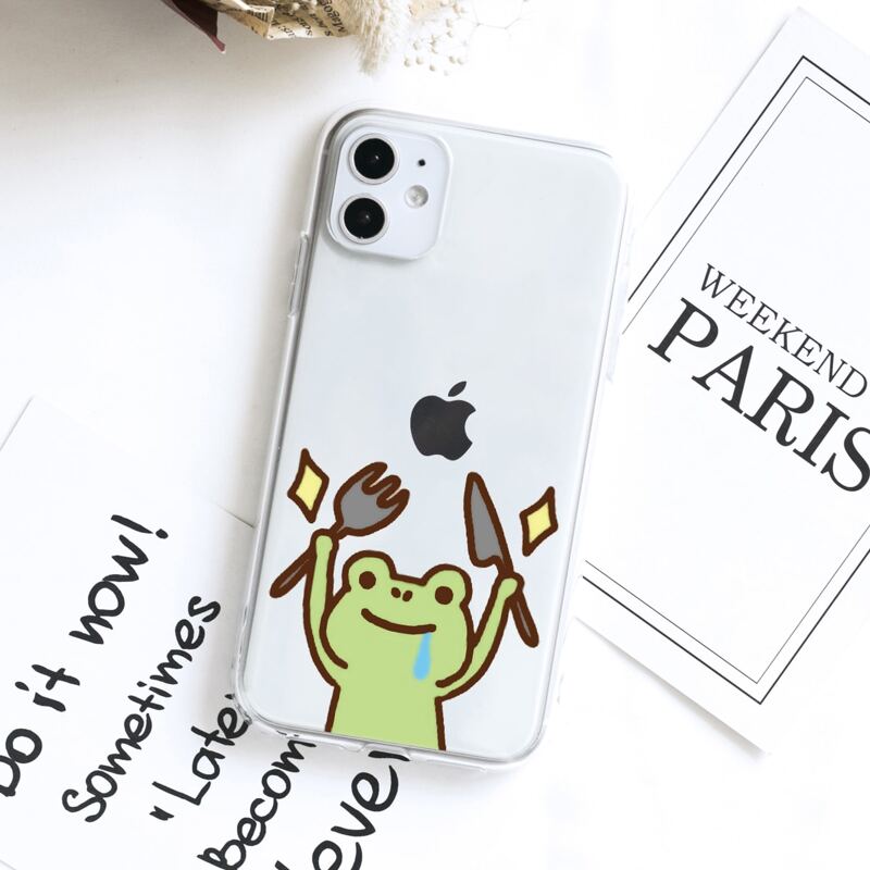 

Cartoon Frog Clear iPhone Case, Multicolor