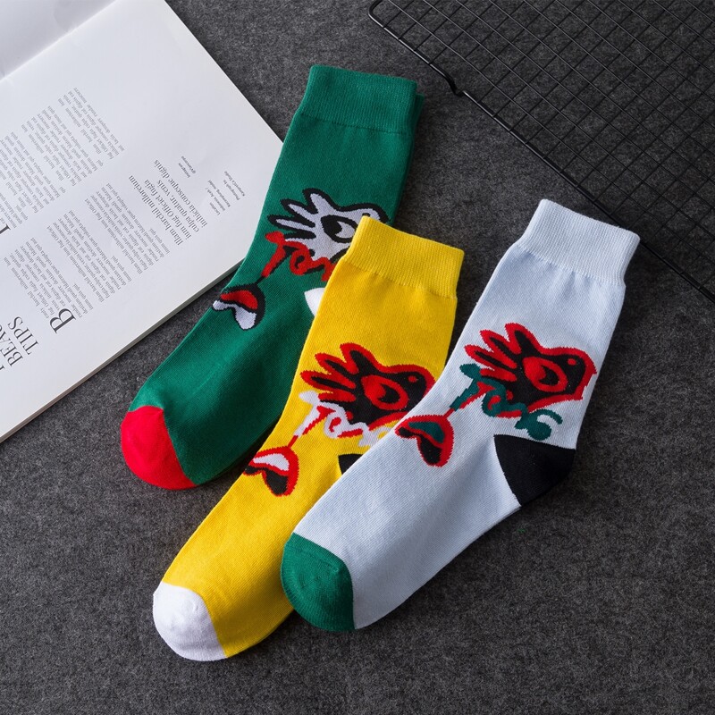 

3pairs Cartoon Pattern Crew Socks, Multicolor