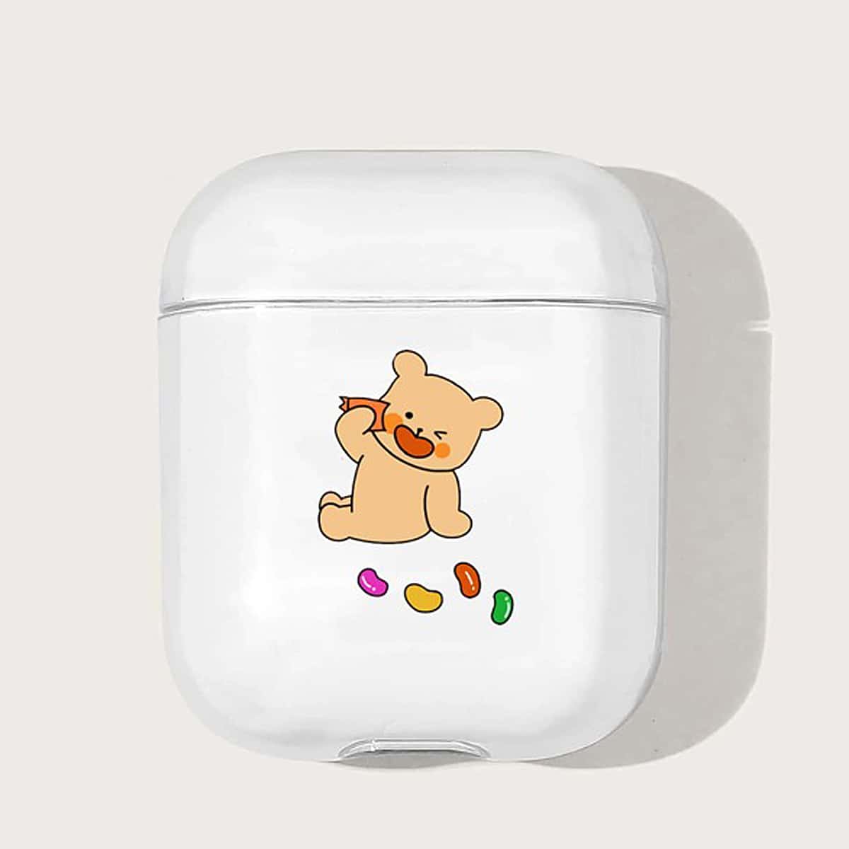 

Cartoon Bear Clear AirPods Case, Multicolor