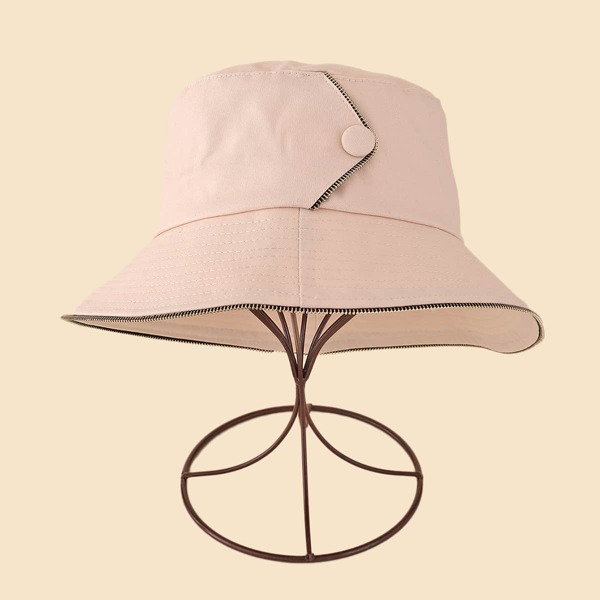 

Zipper Design Bucket Hat, Dusty pink