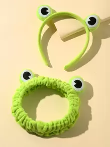 Girls Cartoon Frog Design Headband & Hair Band - Green - View 1