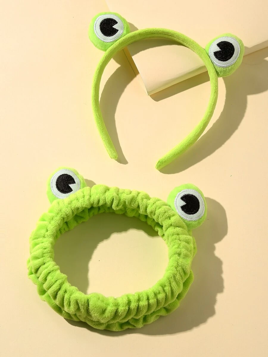 Girls Cartoon Frog Design Headband & Hair Band - Green - View 1