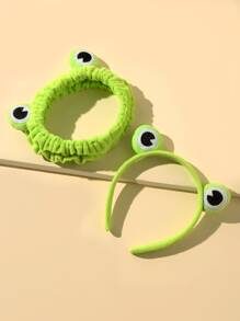 Girls Cartoon Frog Design Headband & Hair Band - Green - View 3