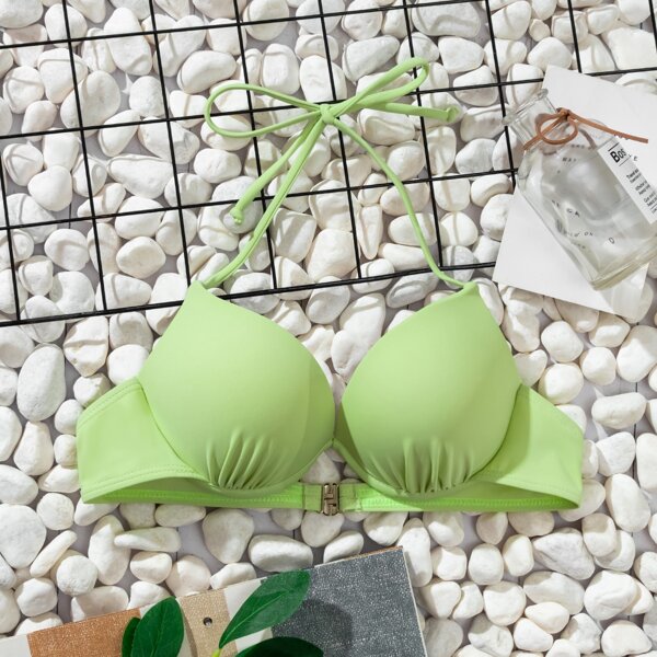 

Underwire Halter Bikini Top, Mint green
