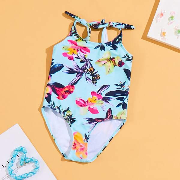

Toddler Girls Floral Graphic One Piece Swimsuit, Multicolor