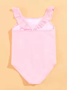 Toddler Girls Unicorn Print One Piece Swimsuit - Pink - View 2