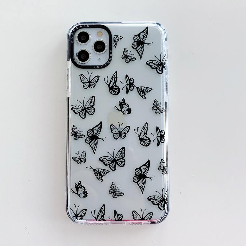 

Butterfly Print iPhone Case, Black