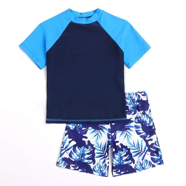 

Boys Tropical Two Piece Swimsuit, Multicolor