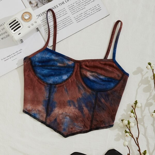 

Tie Dye Print Bustier Cami Top, Multicolor