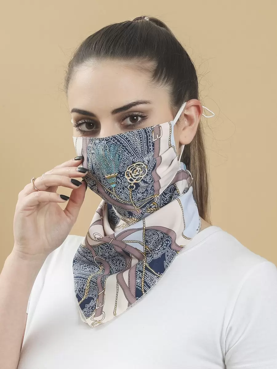 Tassel Print Scarf - Multicolor - View 1