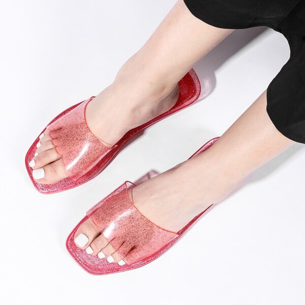 

Clear Non-slip Slides, Hot pink