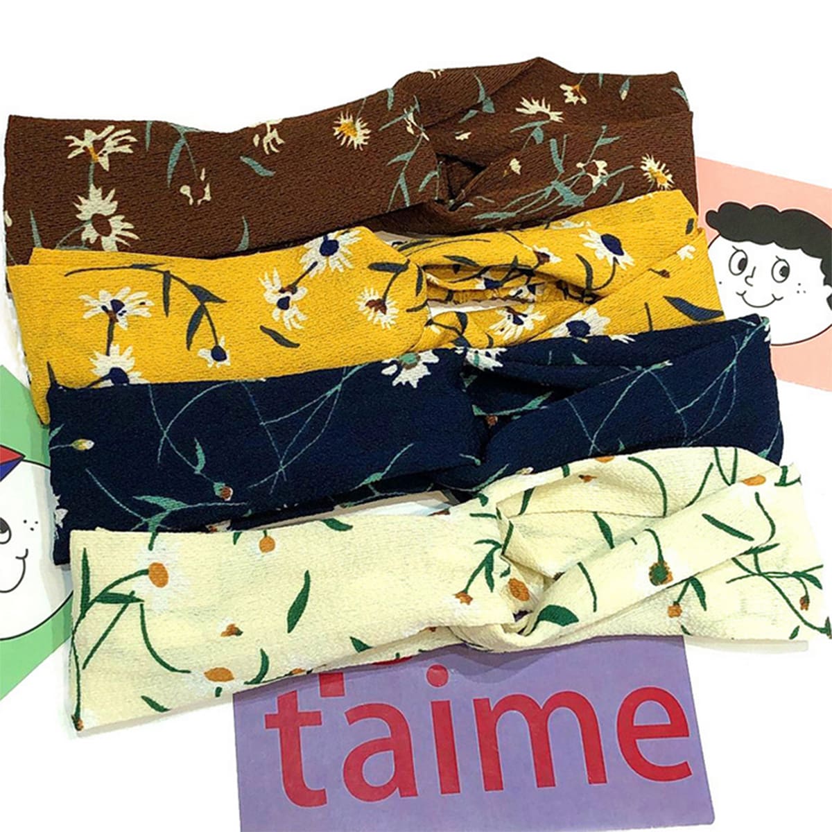 

2pcs Random Floral Hair Band, Multicolor