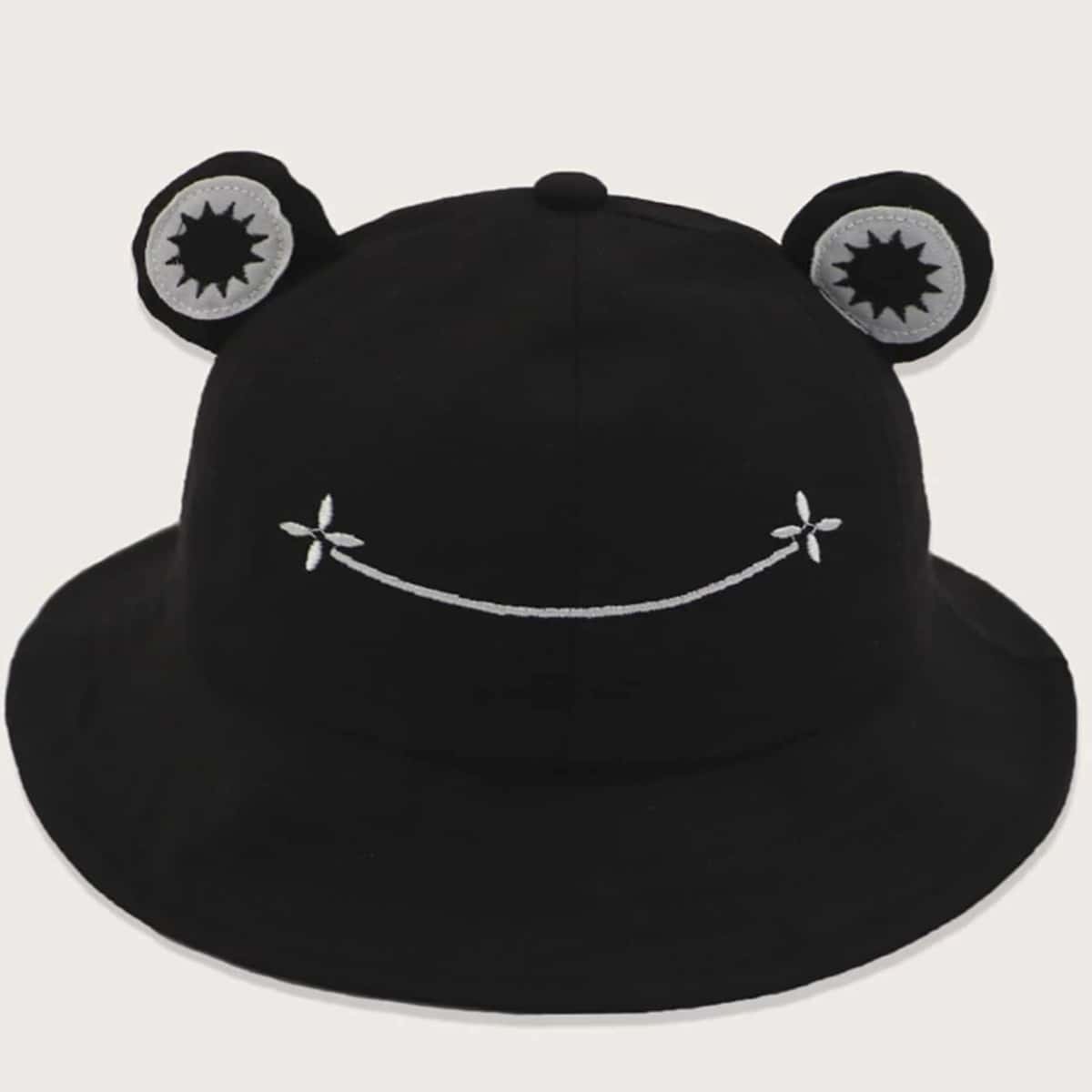 

Cartoon Frog Bucket Hat, Black