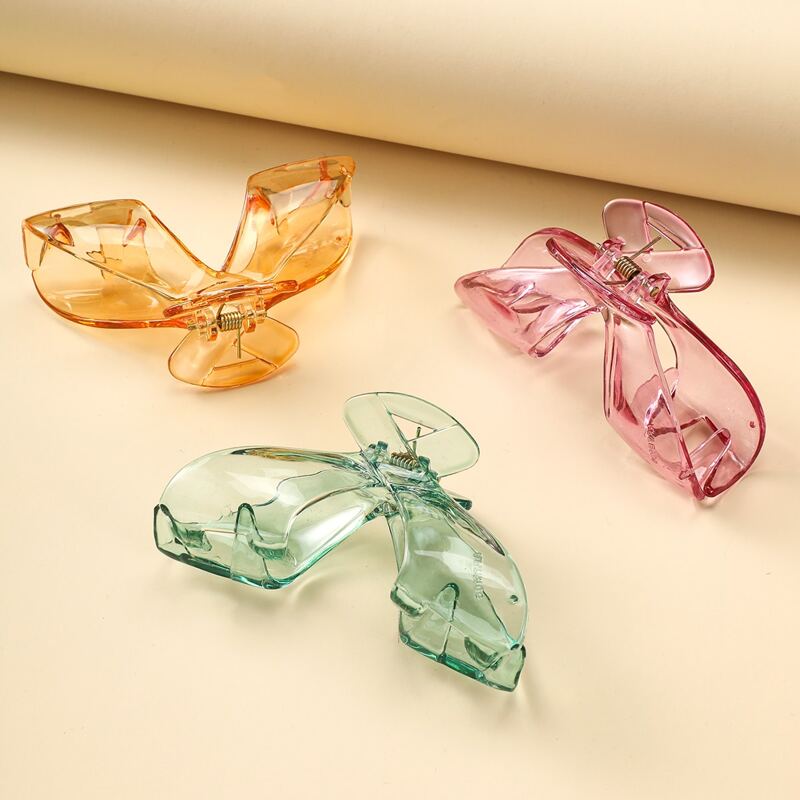 

3pcs Clear Hair Claw, Multicolor